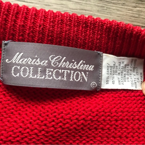 Red sequin sweater. Perfect for the card player. - Picture 4 of 8